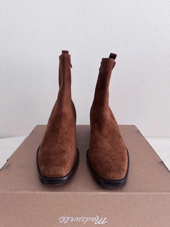 New Madewell The Idris Ankle Boot In Suede Size 9.5 - Picture 5 of 14
